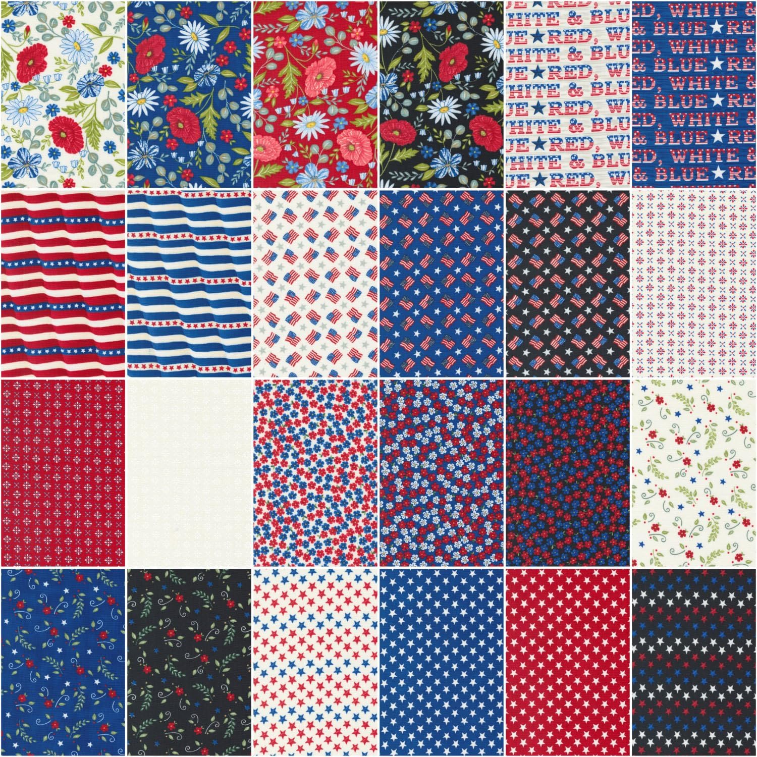 Red White and Bloom Layer Cake®, 42 10-inch Precut Fabric Quilt Squares by Deb Strain