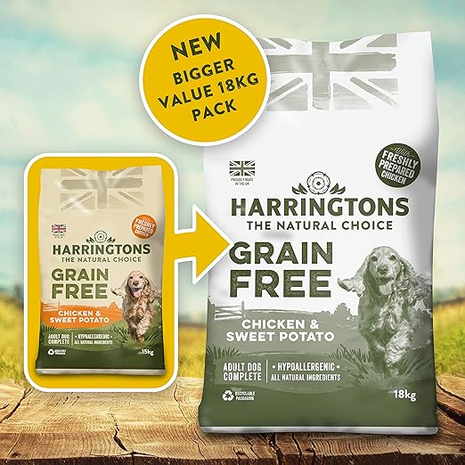 Harringtons Complete Grain Free Hypoallergenic Chicken & Sweet Potato Dry Dog Food 18kg Made