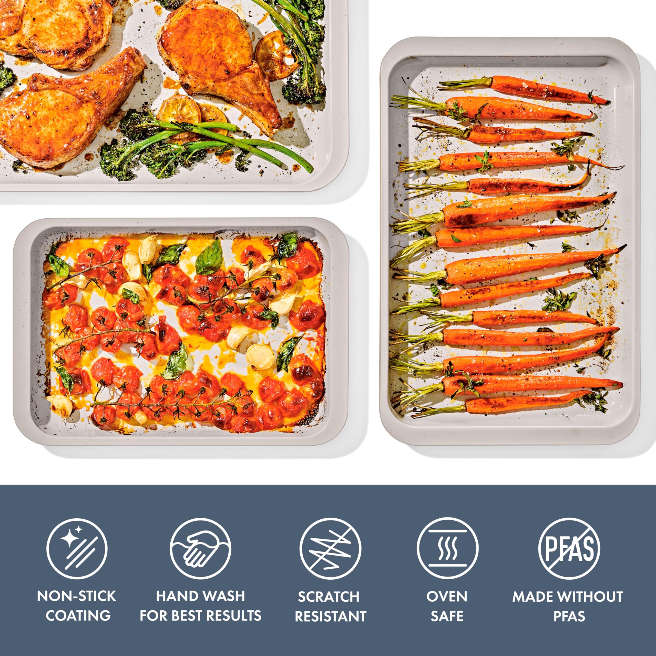 OXO Good Grips Non-Stick Pro Ceramic Coated Metal Bakeware 3-Piece Sheet Pan Set – Storm Blue