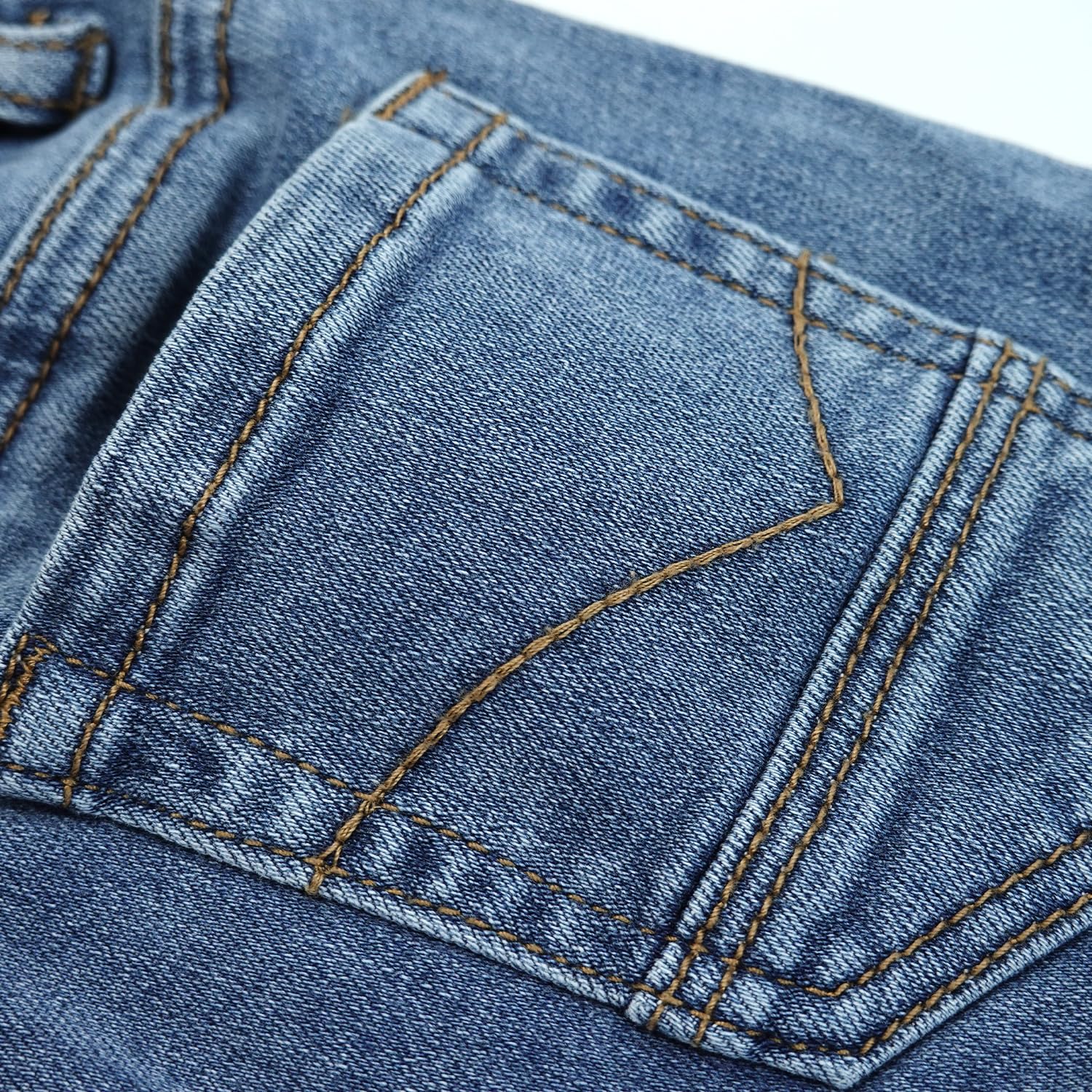 KIDSCOOL SPACE Jeans per Neonati, Vita Elastica per Neonati con Pantaloni in Denim Elasticizzato con Anello a D