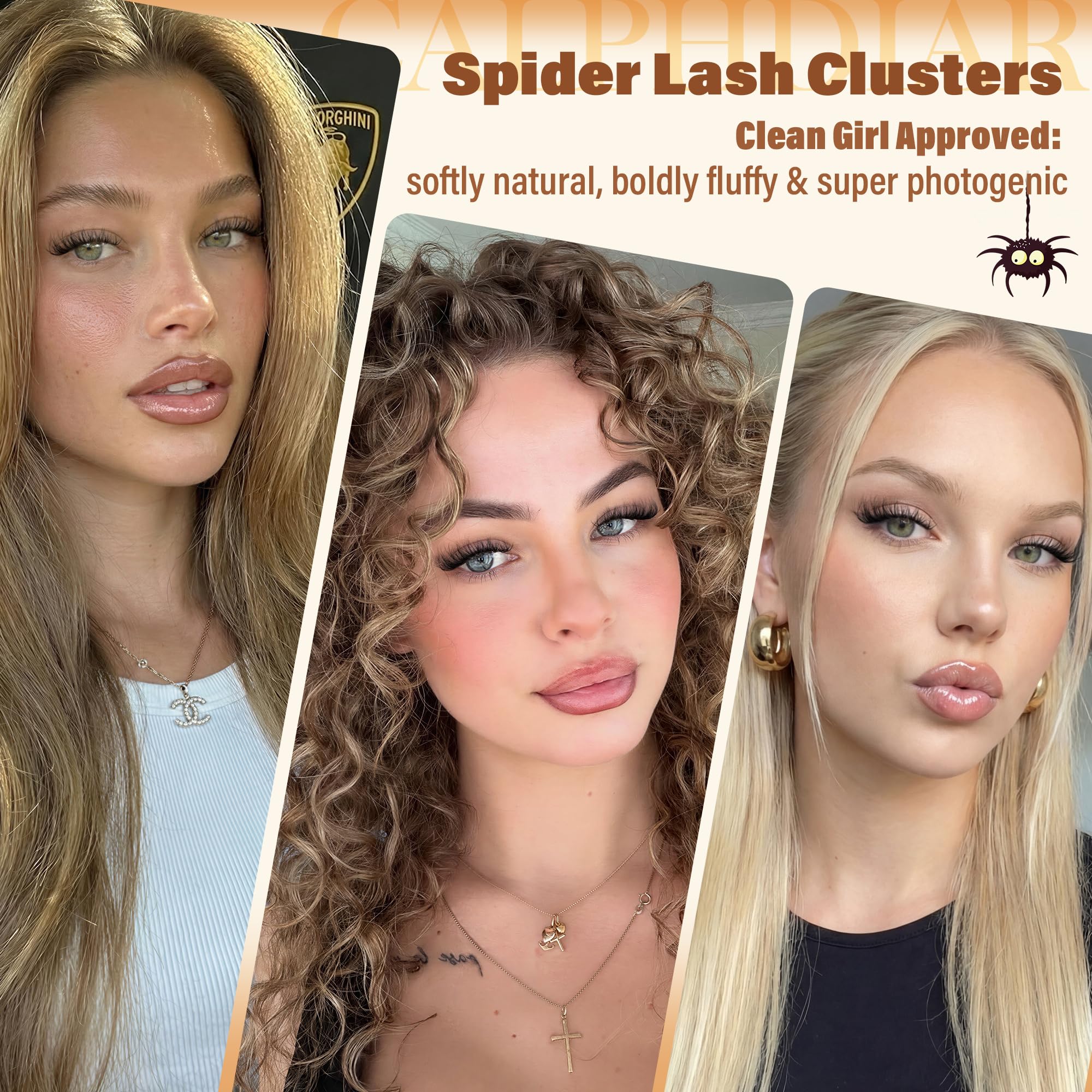 Spider Lash Clusters Breeze Eyelash Clusters DD Curl Cluster Eyelash Extensions Fluffy Spider Lashes Clusters Wispy Individual Lashes Extension Soft Thin Band Cluster Lashes 10-16MM for Natural Look - 3