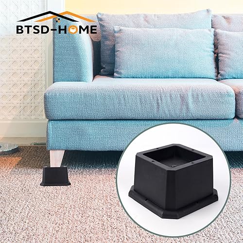 Miniatura 5 de BTSD-home Elevadores de muebles de 2 pulgadas, elevadores de cama resistentes ajustables para dormitorio, elevadores de mesa, escritorio, silla,