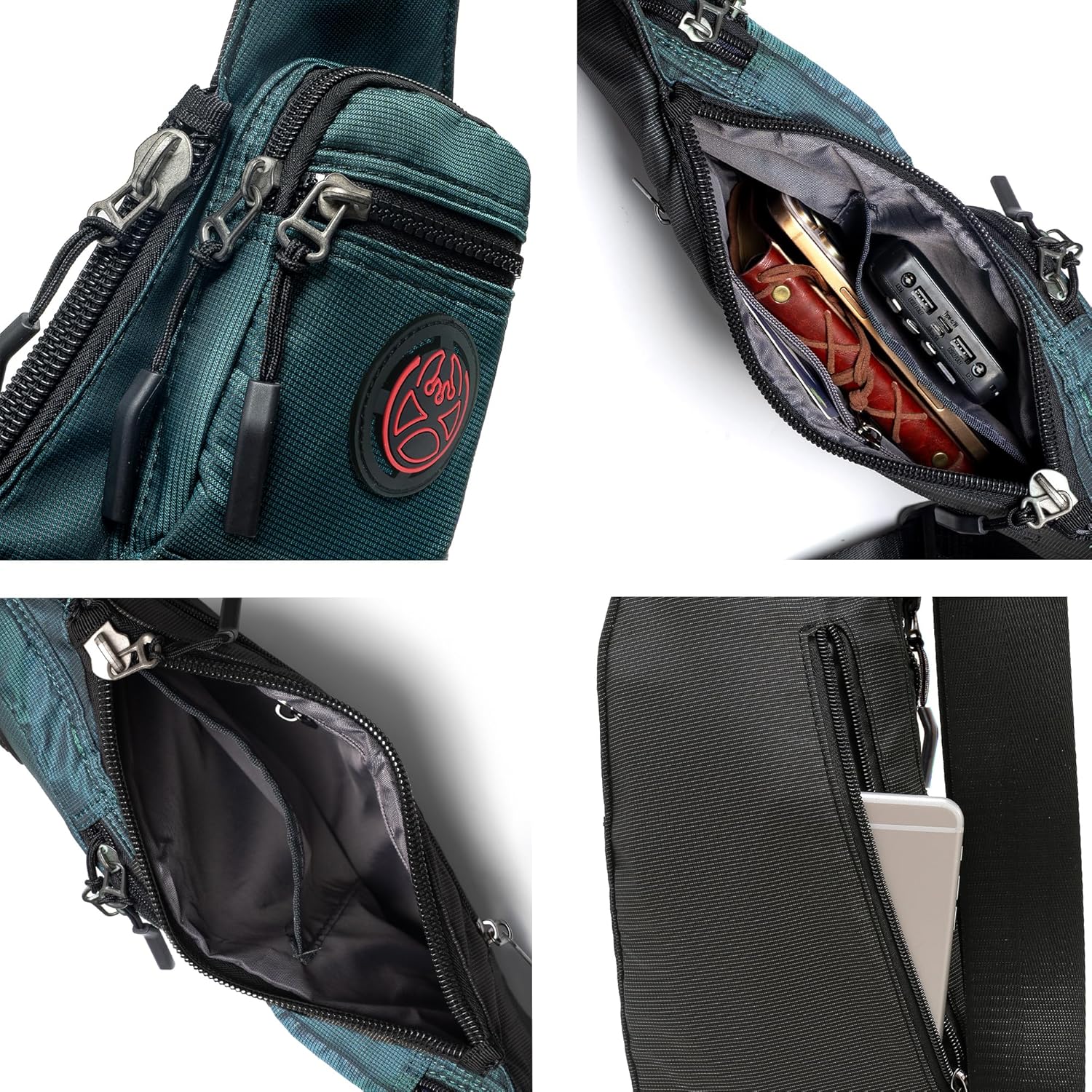 NICGID Sling Bag Chest Shoulder Backpack Crossbody Bags Casual Daypack for Men Women (Dark green-2620N) - Image 5