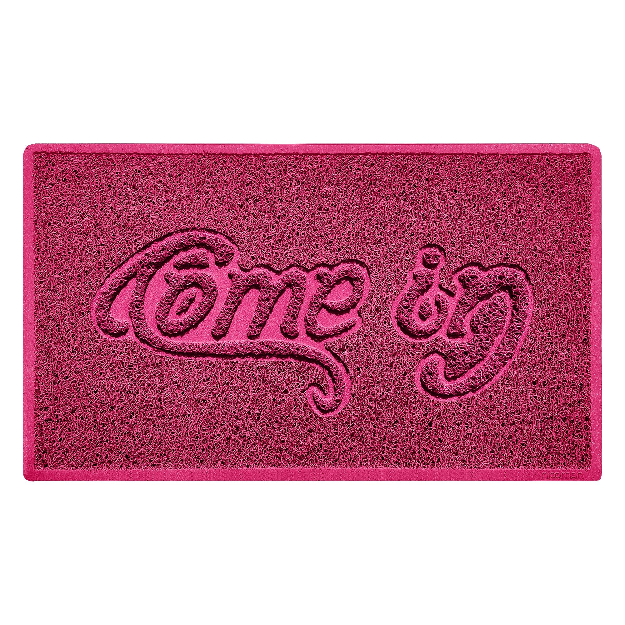 Nicoman COME-IN Embossed Shape Door Mat Dirt-Trapper Washable Barrier Doormat-(Use Indoor or Sheltered Outdoor)-(75x44cm/29.5x17.3inches,Medium) Pink