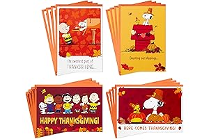 Hallmark Peanuts Thanksgiving Cards Assortment: Snoopy and Friends