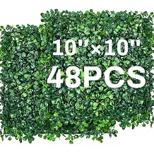 Crowye 48 Pcs 10 x 10 Inch Grass Wall Panel, Artificial Boxwood Wall Panels | Privacy Screen Greenery Backdrop UV Protected Topiary Hedge Plant for Outdoor Indoor Garden Fence Backyard Decor