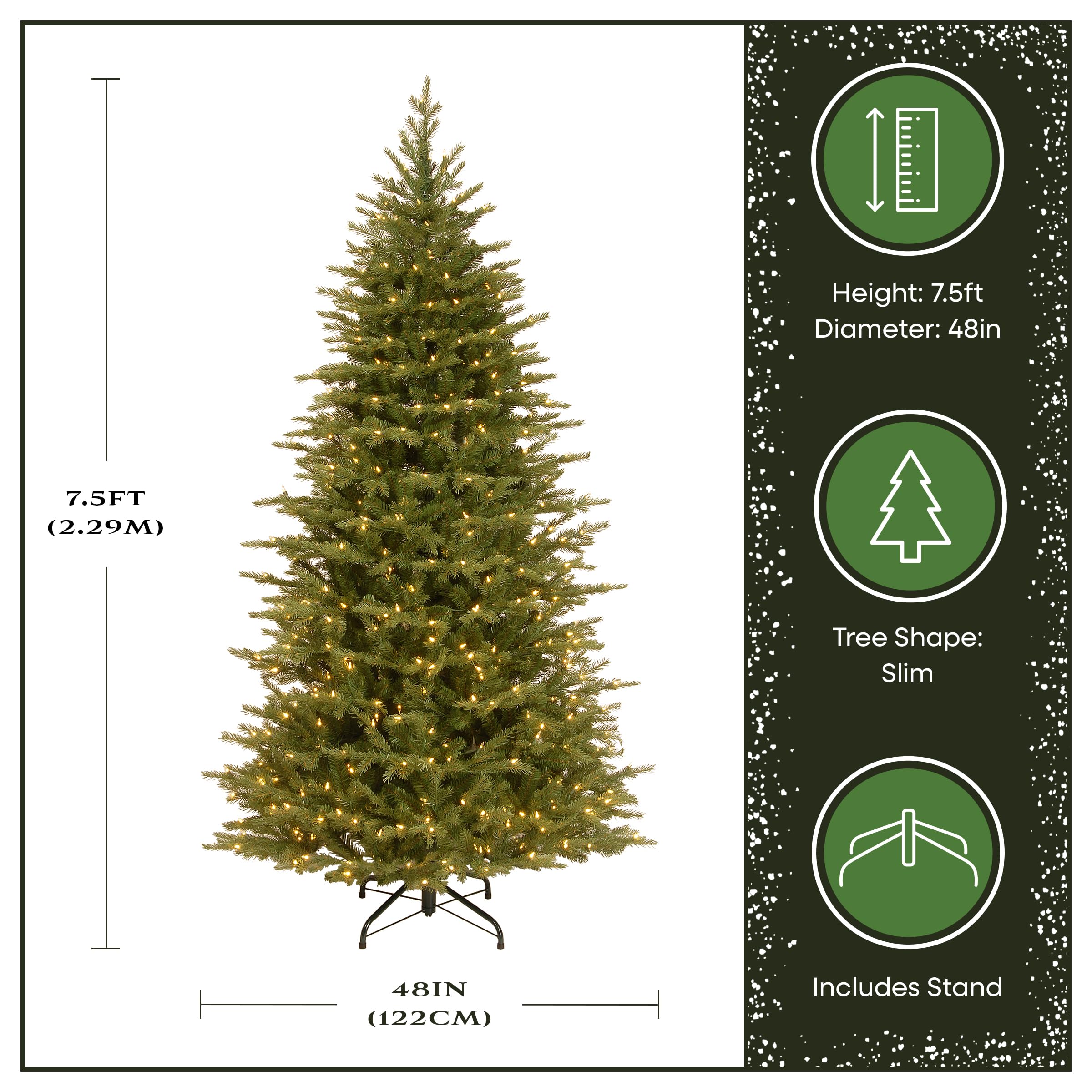 Amazon.com: National Tree Company 7.5ft Pre-Lit Nordic Spruce Slim