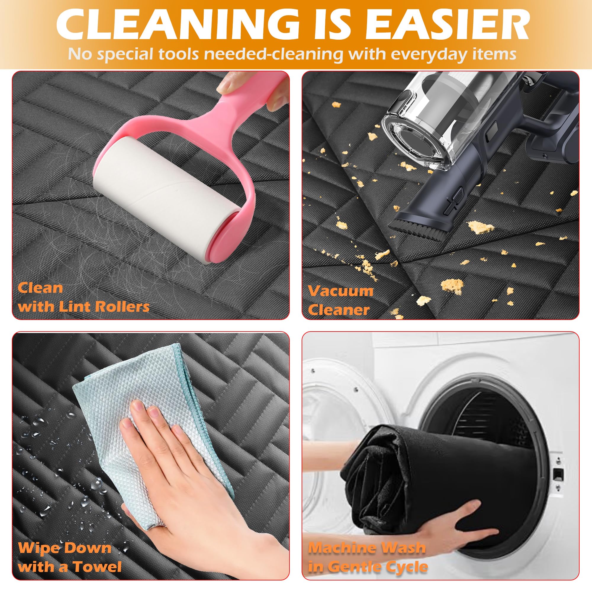 Arcoche Funda de asiento de coche para perro, hamaca resistente al desgarro para asiento trasero de coche, carga máxima de 195 kg, parte inferior dura, extensor impermeable para mascotas con ventana