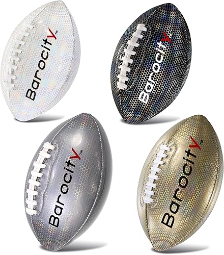 Miniatura 1 de Footballs for Kids - Reflective Iridescent Rainbow Hex Pattern Boy and Girl Official Match Football - 4 Premium Durable Training Balls