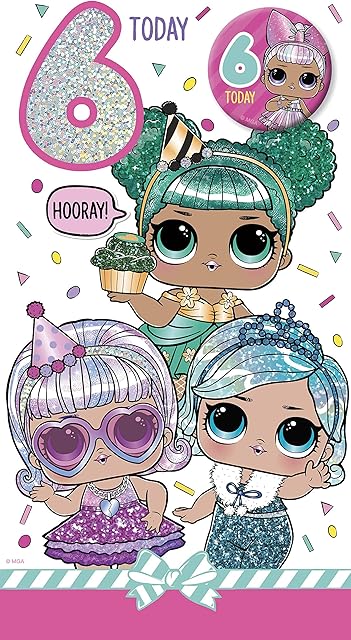 LOL Surprise LO002 "6th" Birthday Card, Multi