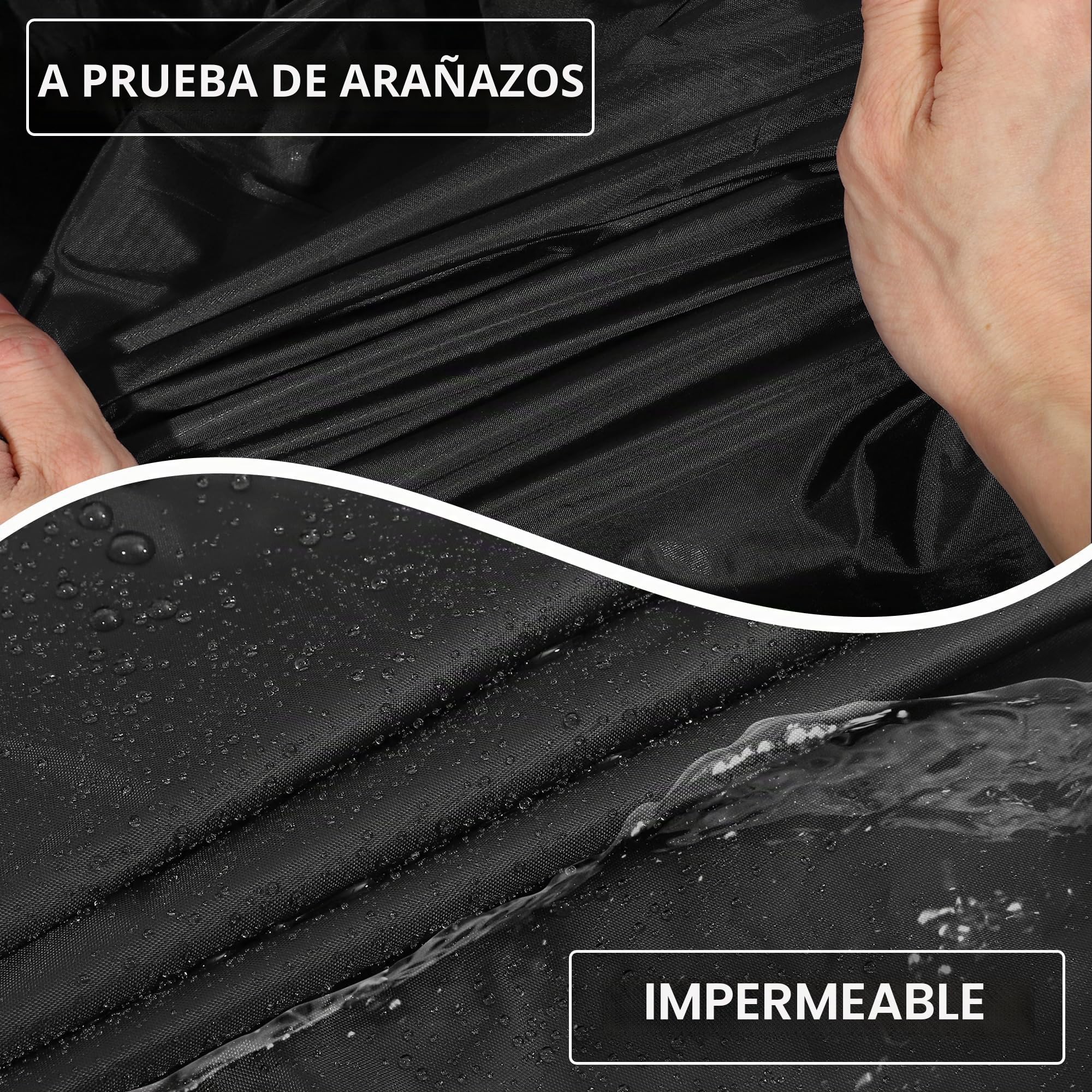 A ABSOPRO Funda De Coche para Seat Arona 2017-2021 1Pc Impermeable | Color: Negro, Material: 210D-Pu, Uso: Todo Clima, Impermeable, A Prueba De Viento, Proteccion Con Cremallera
