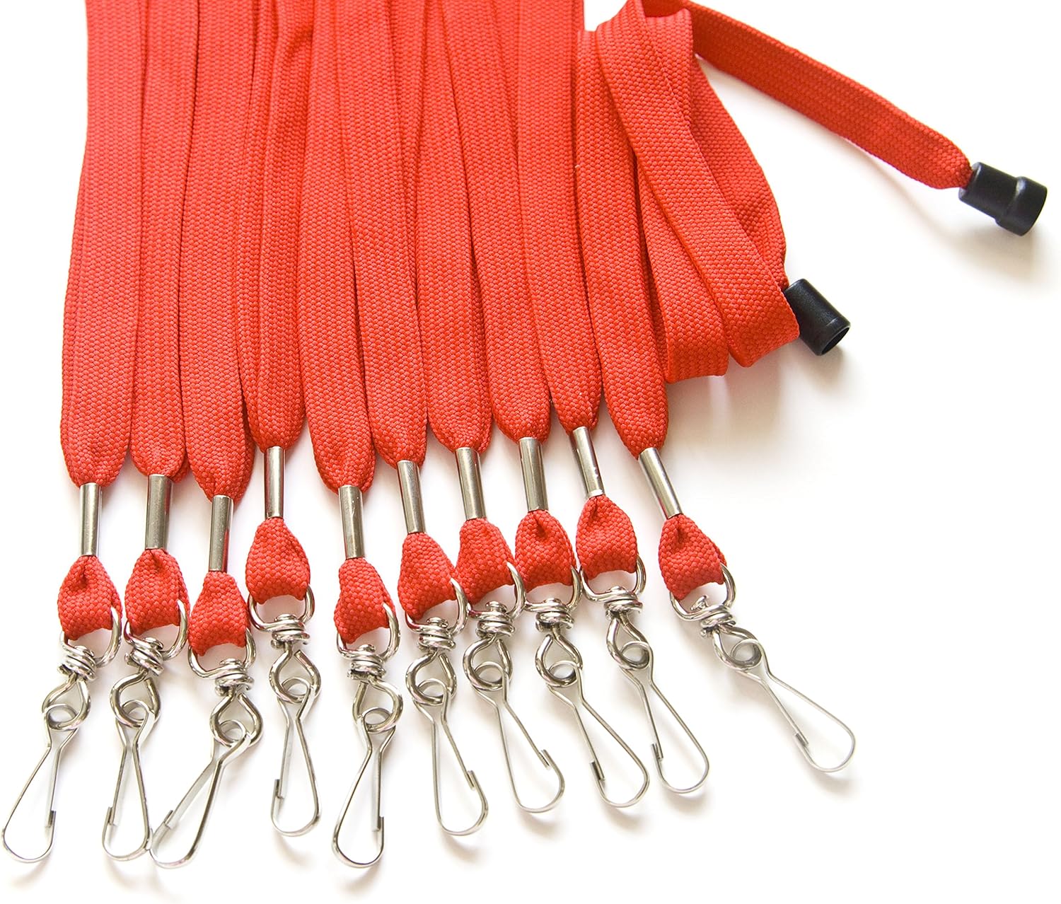 ONDEPOT 100PCS 1/2" Breakaway ID Neck Lanyards with Swivel J Hook for ID cards/Badges (Assorted Color)