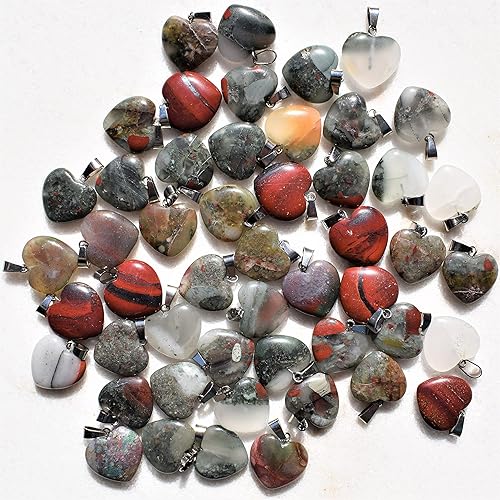 Miniatura 3 de Zenergy Gems - Collar con dije de corazón, piedras preciosas naturales del Himalaya en forma de corazón + cadena de plata de 20 + corazón de carga