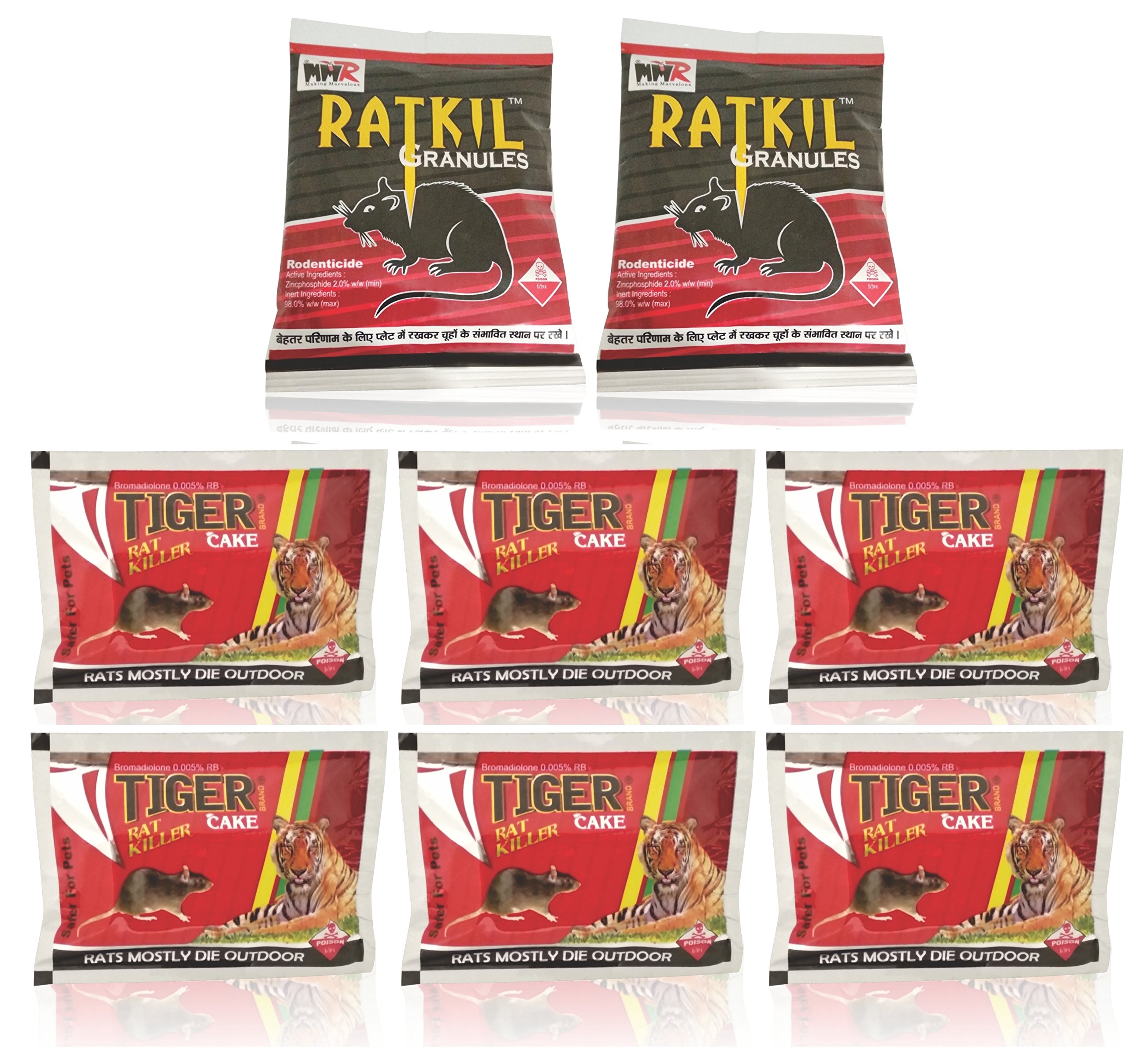 MMR Making Marvelous Advance Amazing Deadly Rat Kill Combo Tiger Ratkiller Cake (25gm x 6 pcs) Mouse Control Rodent (50gm x 2 pcs) Amazing Effect-image-15