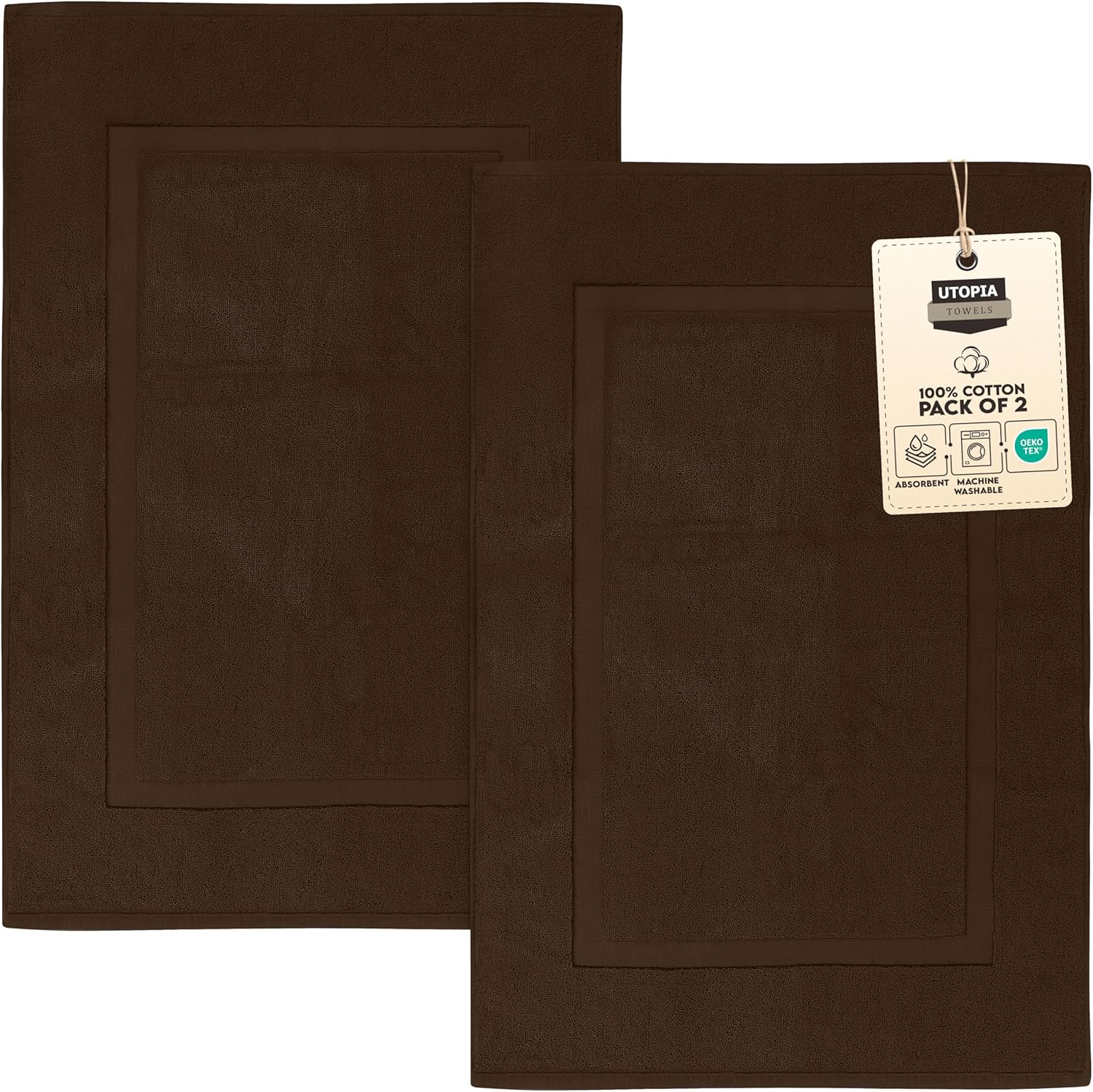 Utopia Towels Cotton Bath Mats 21x34, 2 pack