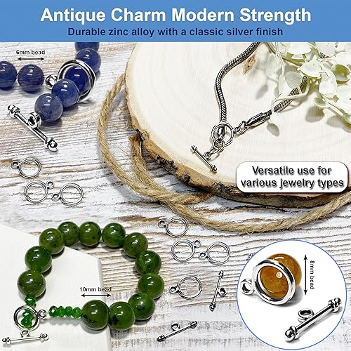 Miniatura 5 de Cierres de palanca plateados para hacer joyas, kit de collar con cierre de collar pequeño cierre de joyería, cierres y cierres de collar, múltiples