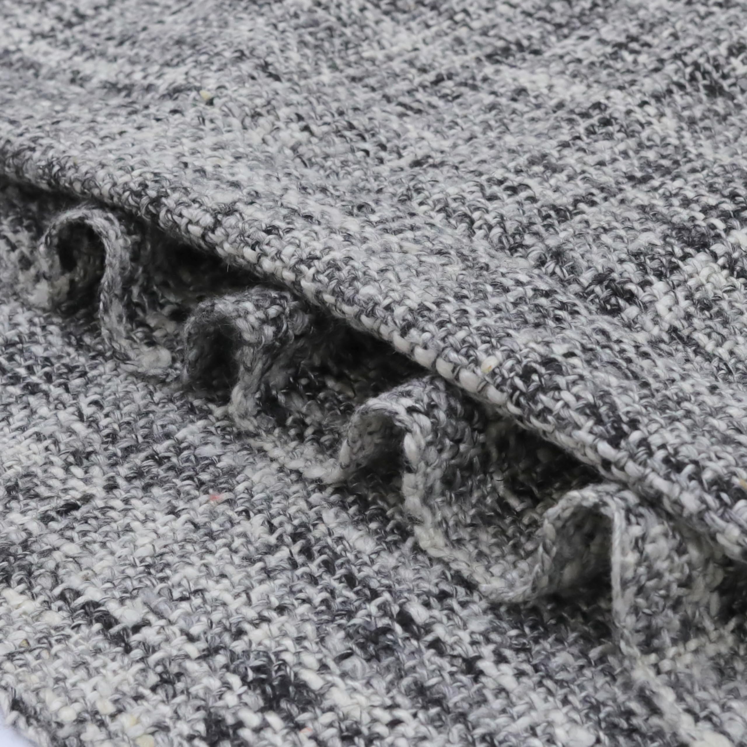 Luxus & Gemütliches Plaid | Plaid | Sofa Throw for All Seasons | 130x170 cm | Deko Wohndecke mit Quaste | Wolle, Polyester, Viskose | Grau
