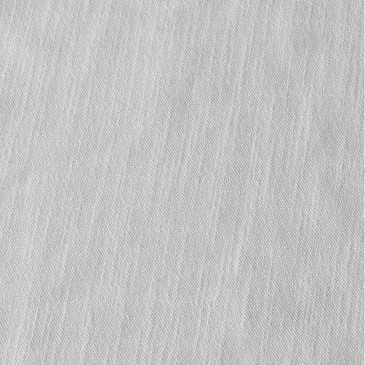 ChadMade 50" W x 96" L Polyester Linen Drape with Blackout Lining Pinch Pleat Curtain for Sliding Door Patio Door Living Room Bedroom, (1 Panel) Snow White Tallis Collection