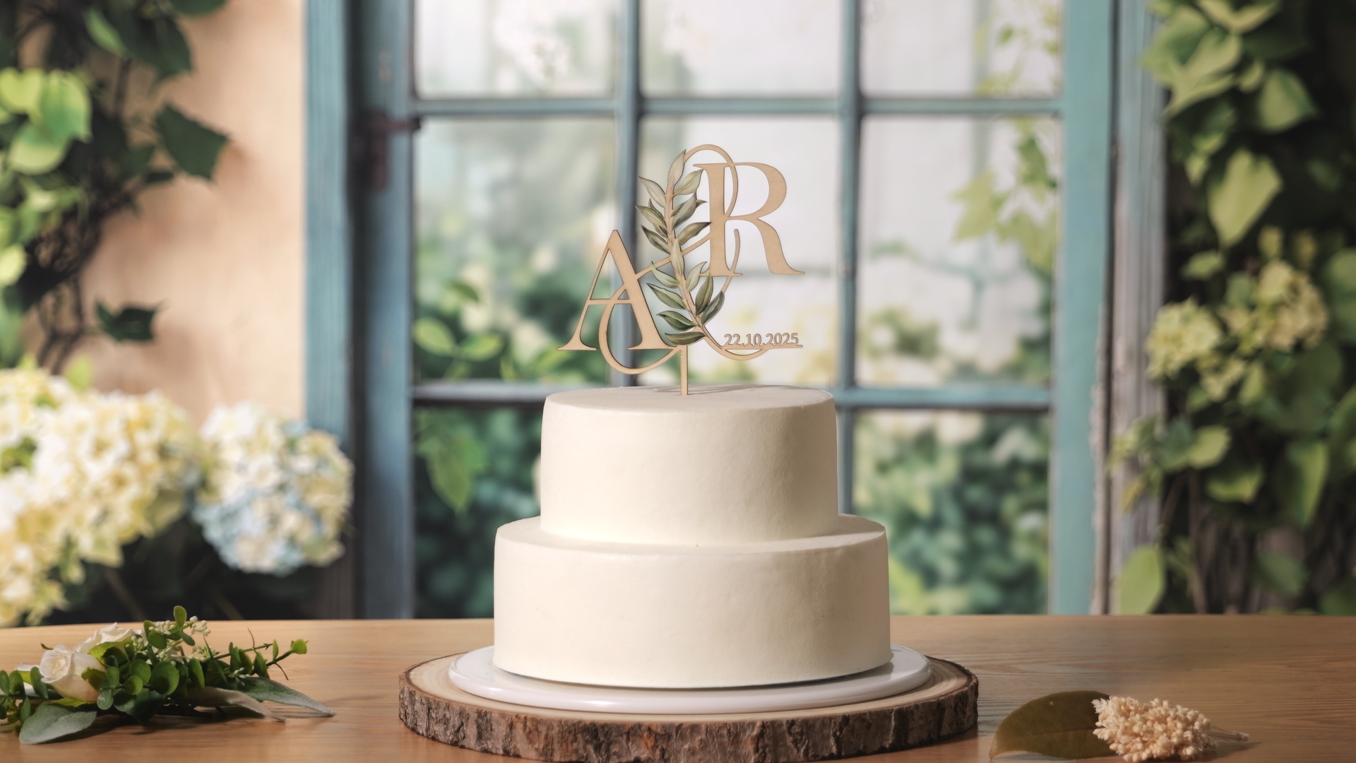 Topper Torta Matrimonio Personalizzato - Iniziali E Data In Acrilico, Decorazione Elegante Per Ricordo - Foto 9
