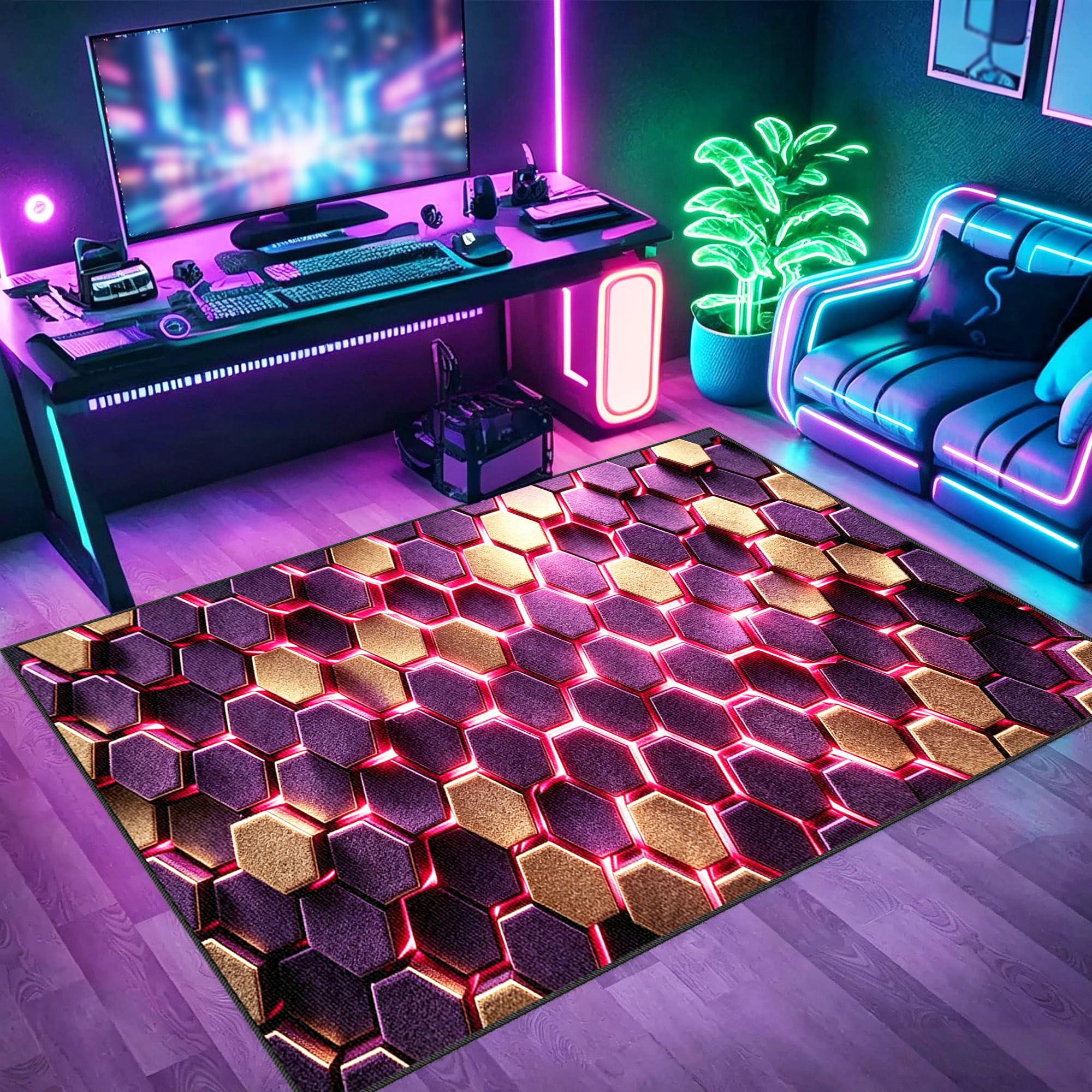 Tapis de protection de sol gaming contre les rayures de fauteuil roulant