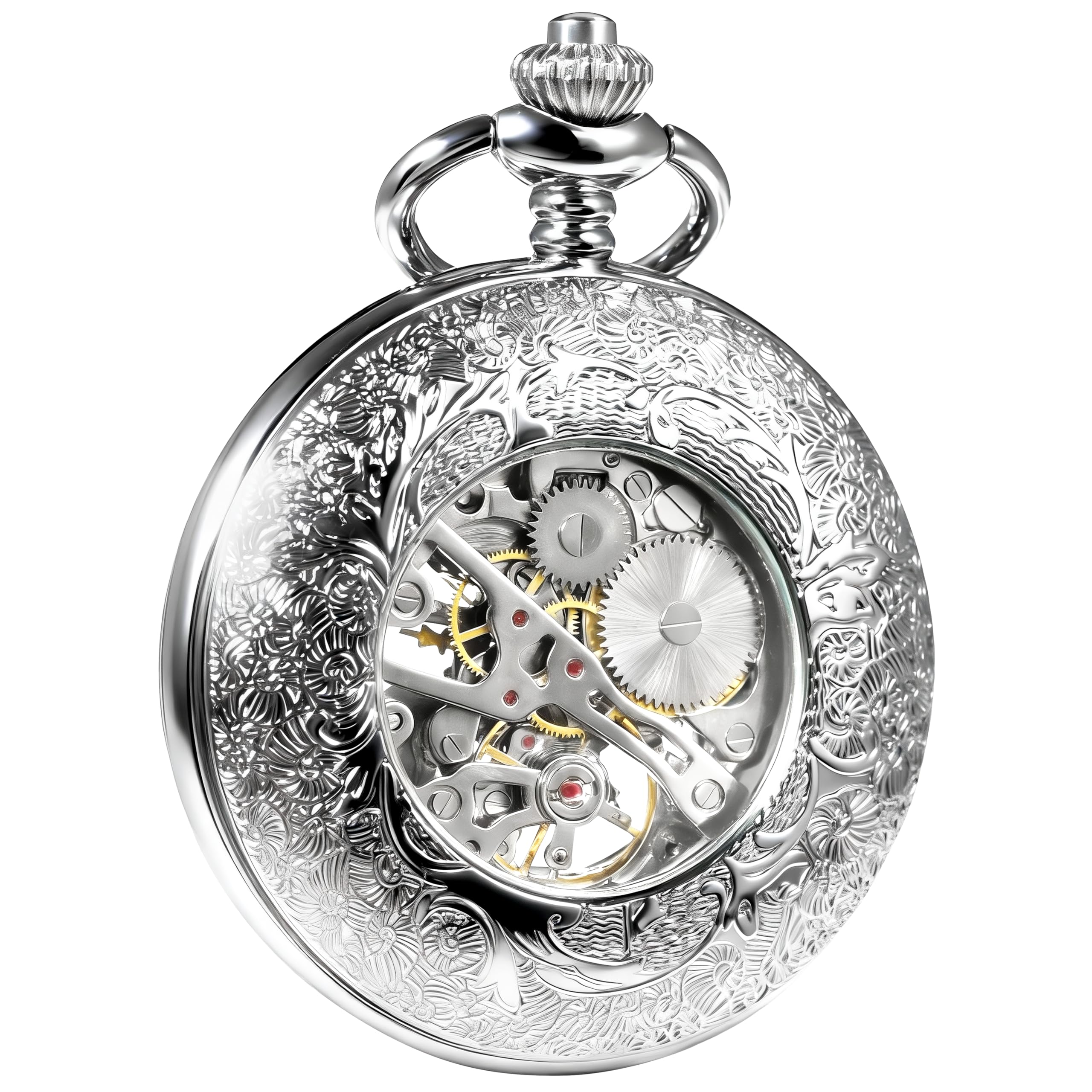 TREEWETO Montre Gousset Mecanique Montres Poche Steampunk Squelette rétro Pendentif Montre de Poche Montre Gousset Dore Montre Poche