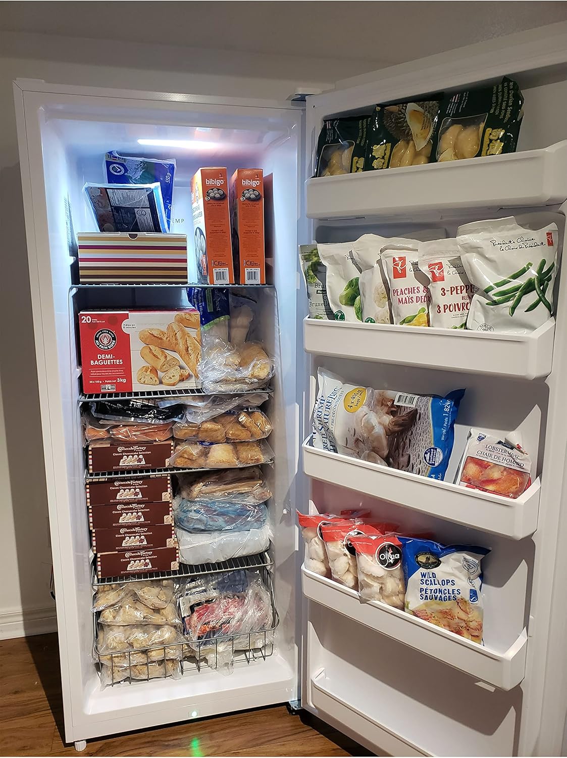 SMETA Stand Up Upright Freezer 13.8 Cuft, Deep Freezer Upright Frost Free Standing Garage Ready Standup Freezerless Refrigerator with Glass Shelves, Convertible Vertical Freezer 14 Cu Ft, White