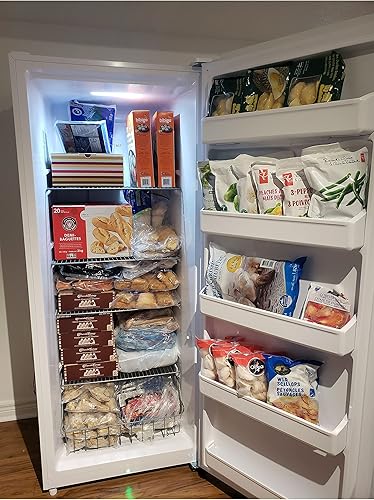 Miniatura 7 de SMETA Congelador vertical de pie 13.8 pies cúbicos, congelador vertical profundo libre de escarcha apto para garaje con estantes de vidrio