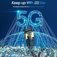 Vista 7 de Cable Ethernet Cat 7 de 1 pie, cable de Internet de alta velocidad Cat7, cable de red LAN RJ45 CAT7, triple blindaje SFTP de 10 Gbps 600 Mhz cable