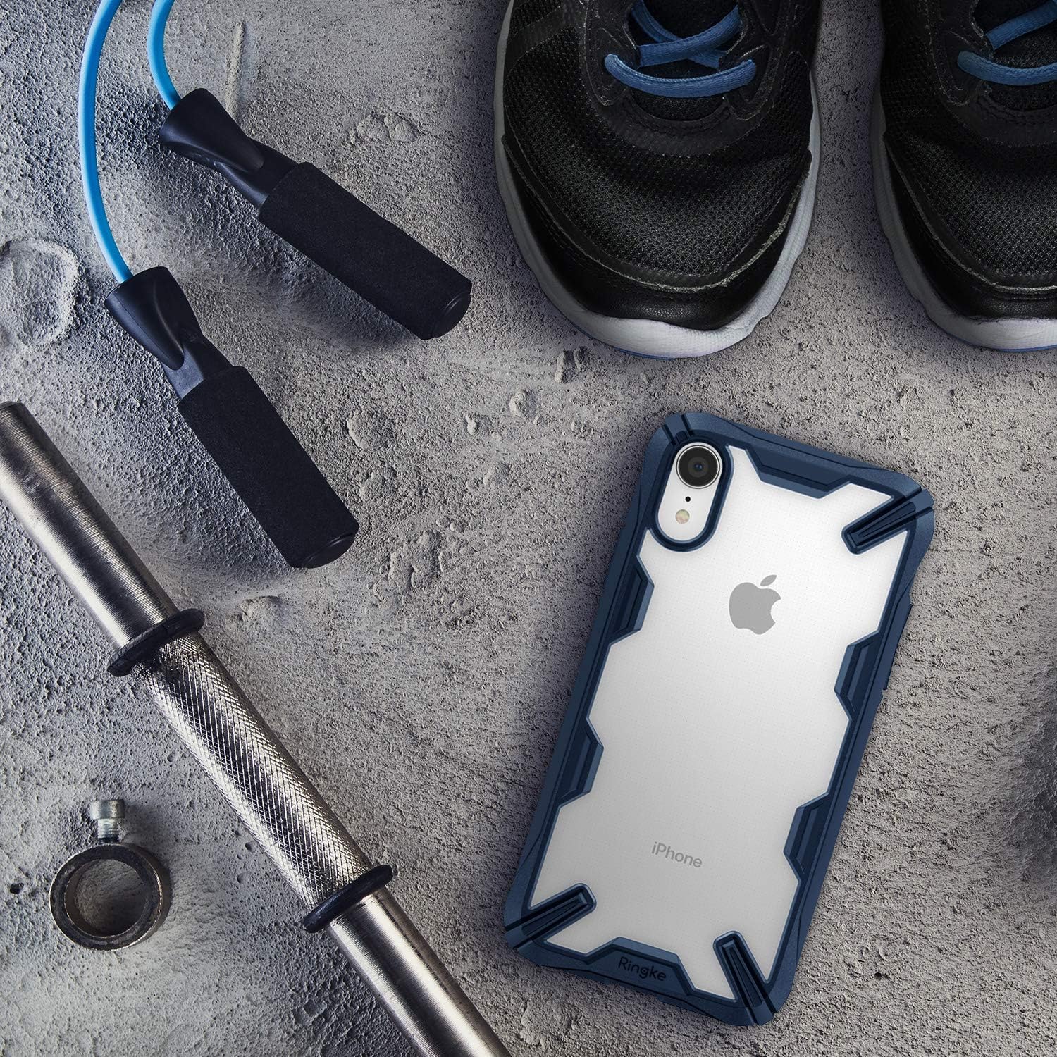 Ringke Fusion-X Compatible with iPhone XR Case Ergonomic Transparent Military Drop Tested Defense Hard PC Back TPU Bumper Impact Resistant Protection Cover for iPhone XR 6.1" (2018) - Navy