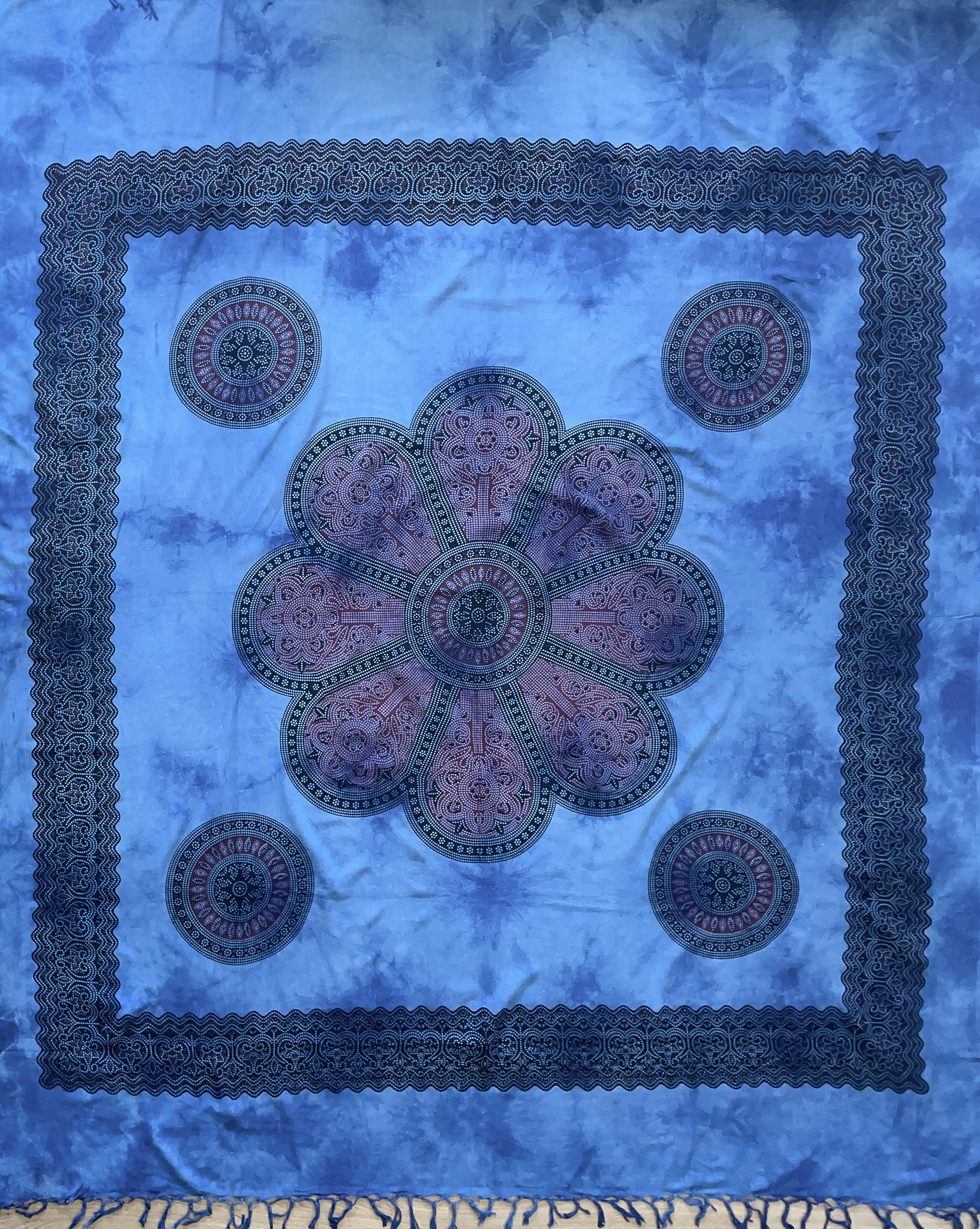 AleliHopAleliHop Tapiz Mandala de Tela Multiusos XXL - Pareo/Esterilla/Toalla de Playa Grande Antiarena - manta de picnic para playa - Alfombra ligera de Yoga - tie dye - Decoracion Pared - 210x240cm