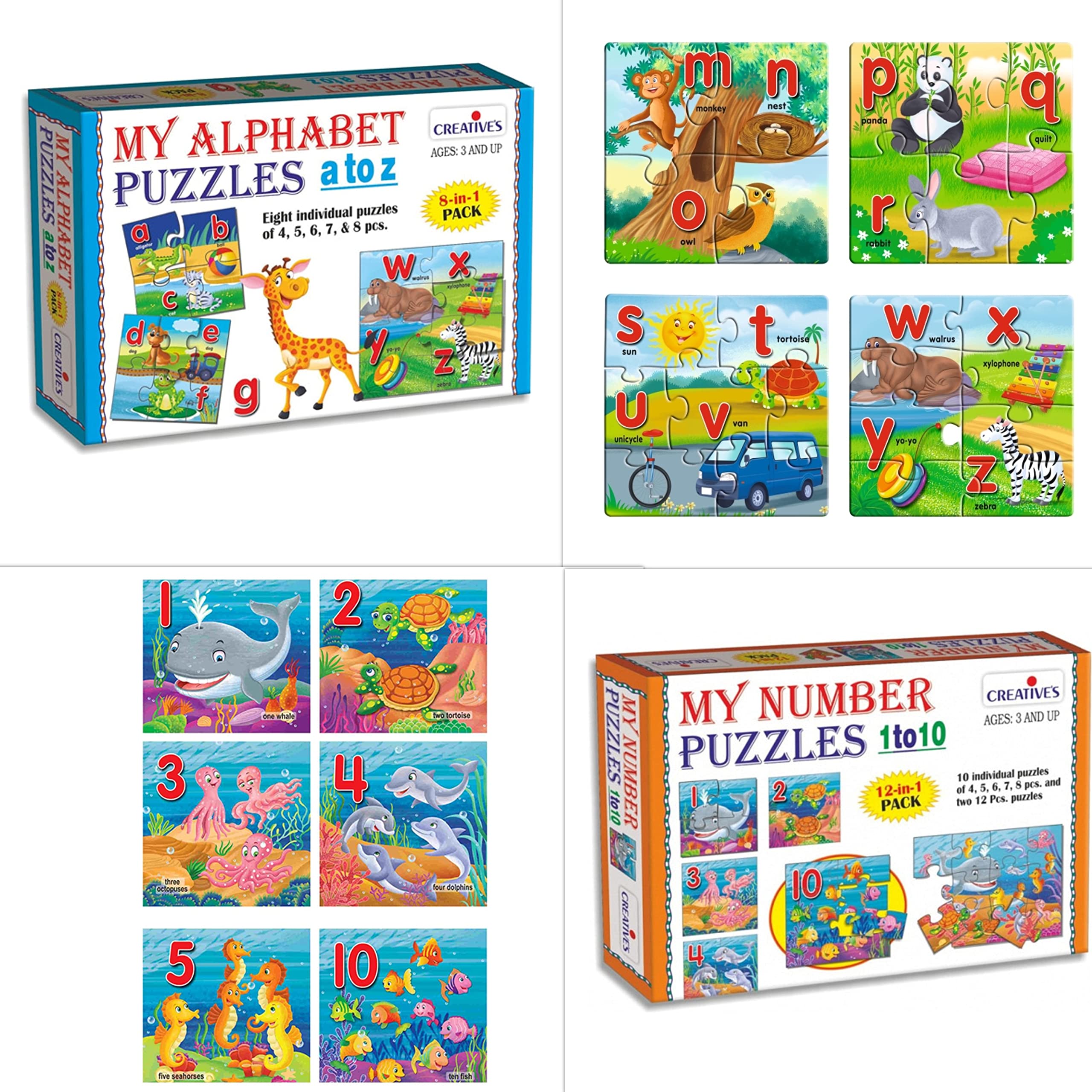 老ナルキソス　いろいろセット Buy Creative's Alphabet & Number Puzzles Combo Pack | Early