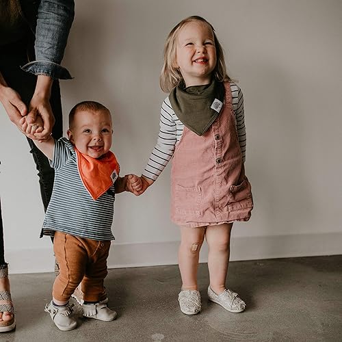 Miniatura 7 de Parker - Baberos tipo bandana para bebé, paquete de 4 baberos para niños, niñas, unisex