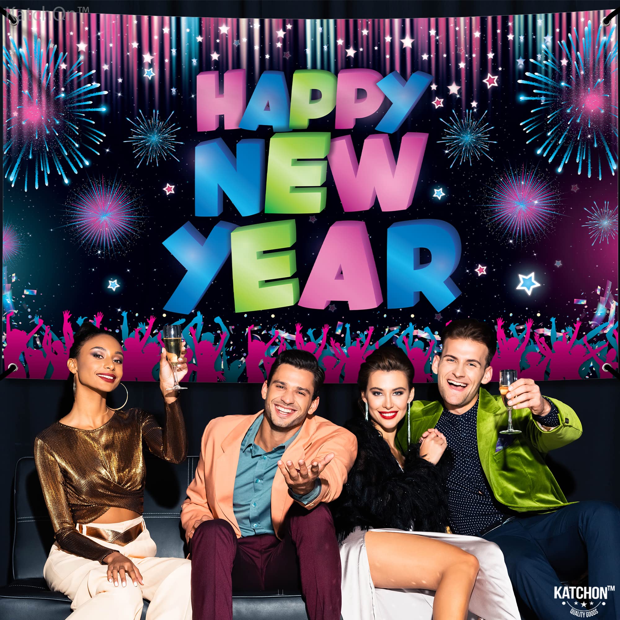 Snapklik.com : XtraLarge Neon Happy New Year Banner - 72x12 Inch New ...