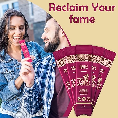 Miniatura 5 de PowerPak Mezcla de miel extra fuerte  Paquetes de miel con polen de abeja de gelatina natural, panax ginseng y tribulus  Miel mixta infundida con