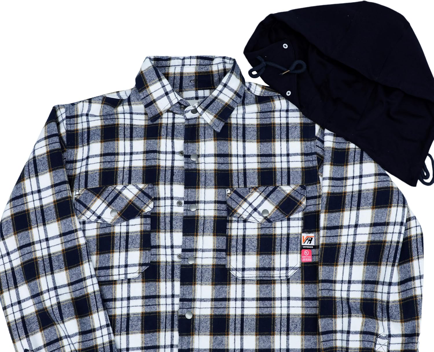 VATRENUS FR Shirts for Men Plaid Flannel Jacket 8.5oz Heavyweight Flame Resistant Welding Shirt