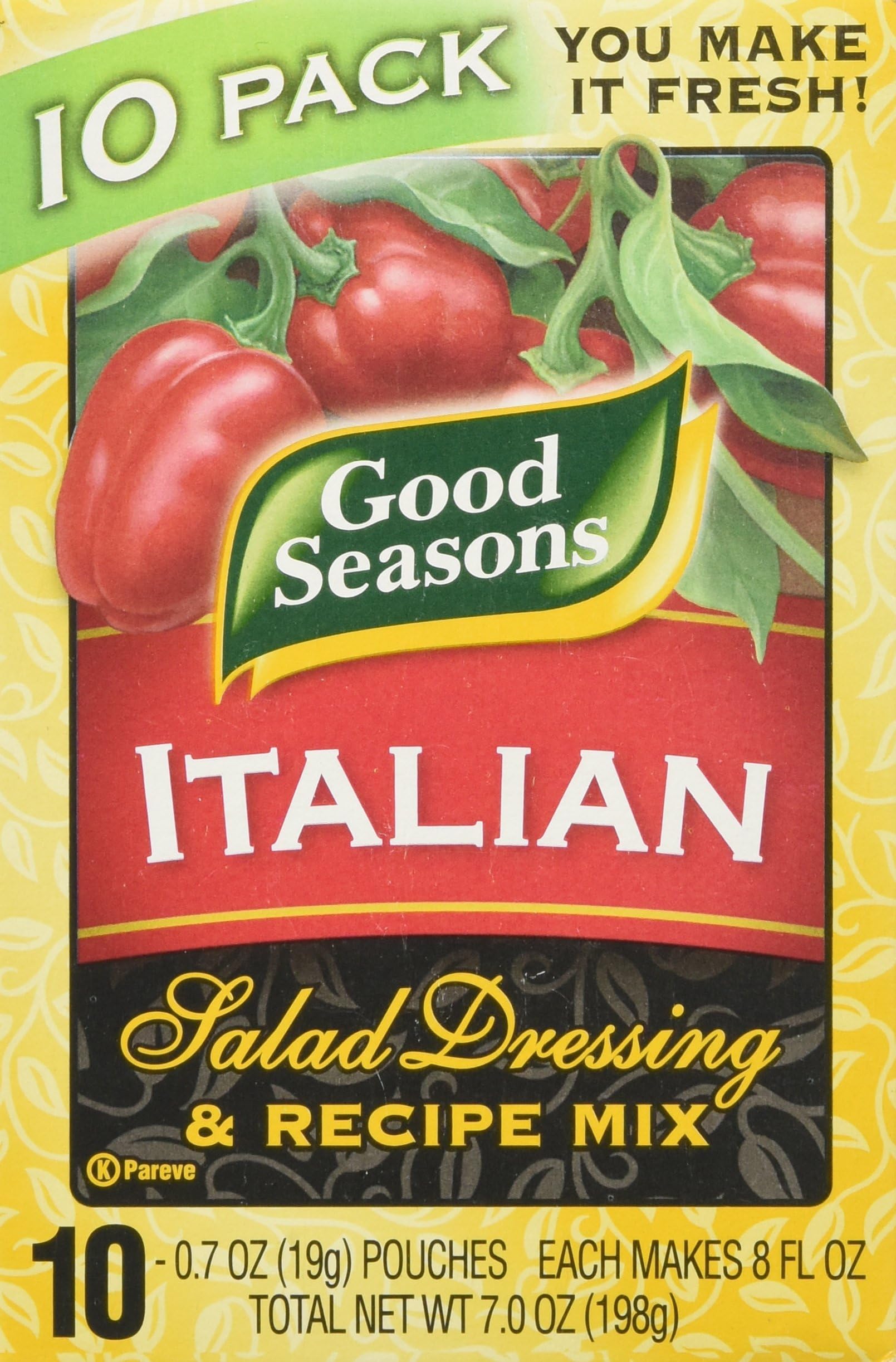 Good Seasons Italian Salad Dressing & Recipe Mix 0.7 oz. Pouch (Total of 10 Pouches) by Good Seasons