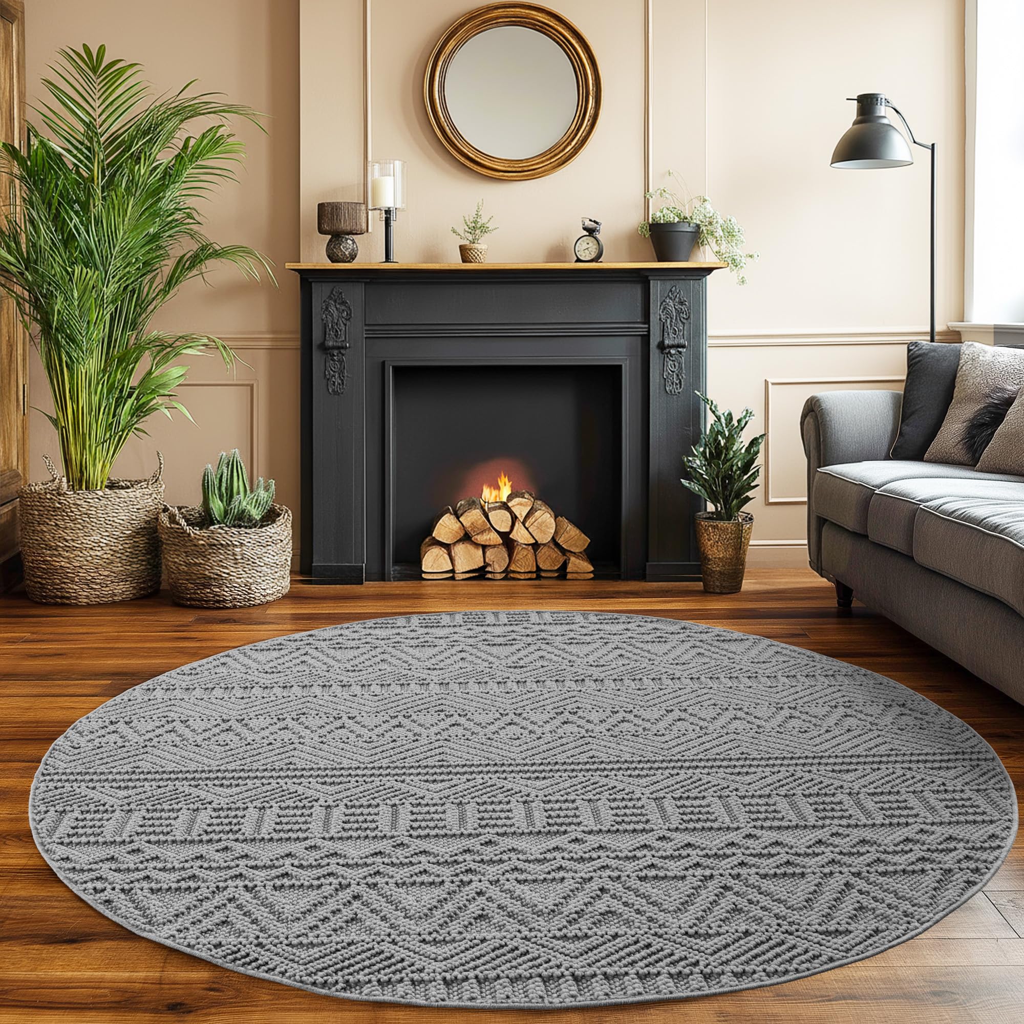 SIMPEX Teppich Bouclé Schlingenflor Skandi Stil Modern Superweich Robust Pflegeleicht für Wohnzimmer Sofabereich Esszimmer Schlafzimmer Küche