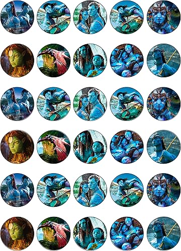 30 adornos para magdalenas de avatar Decoración comestible de feliz cumpleaños decoración de pasteles de hoja de oblea