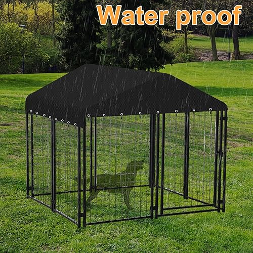 Miniatura 5 de Funda para perrera de perro de 10 x 10 pies, resistente al agua 600D, tela Oxford 600D, cobertura completa, cubierta al aire libre, a prueba de