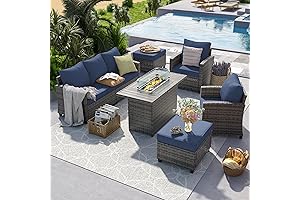 UDPATIO Patio Furniture Set with 44 Fire Pit Table