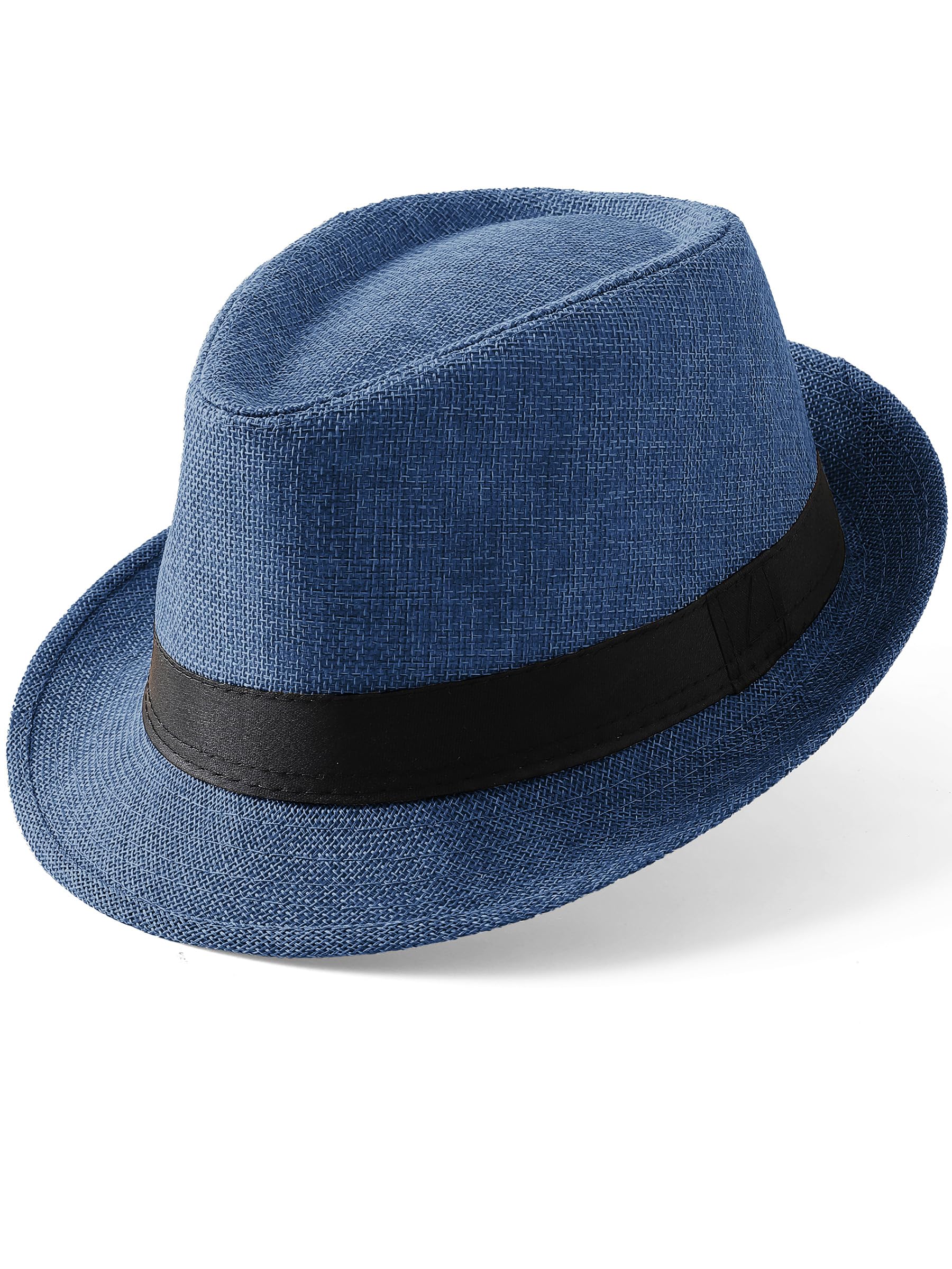 BABEYOND Men's 1920s Short Brim Trilby Fedora Hat