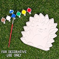 Vista 75 de Creative Roots Tortuga, Erizo y Sol de Mosaico - Pack de 3 Piedras de Paso de Cerámica de 7 Pulgadas & 6 Pinturas Vibrantes, Piedras de Paso DIY