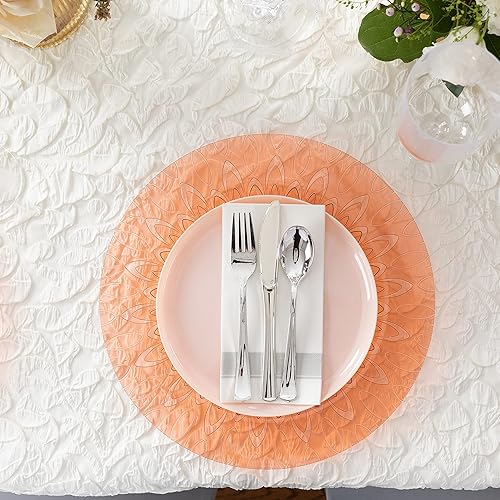 Miniatura 5 de Party Bargains Placas de carga de 13 pulgadas paquete de 16 unidades oro rosa, gotas de lluvia. Cargadores desechables de plástico resistente.