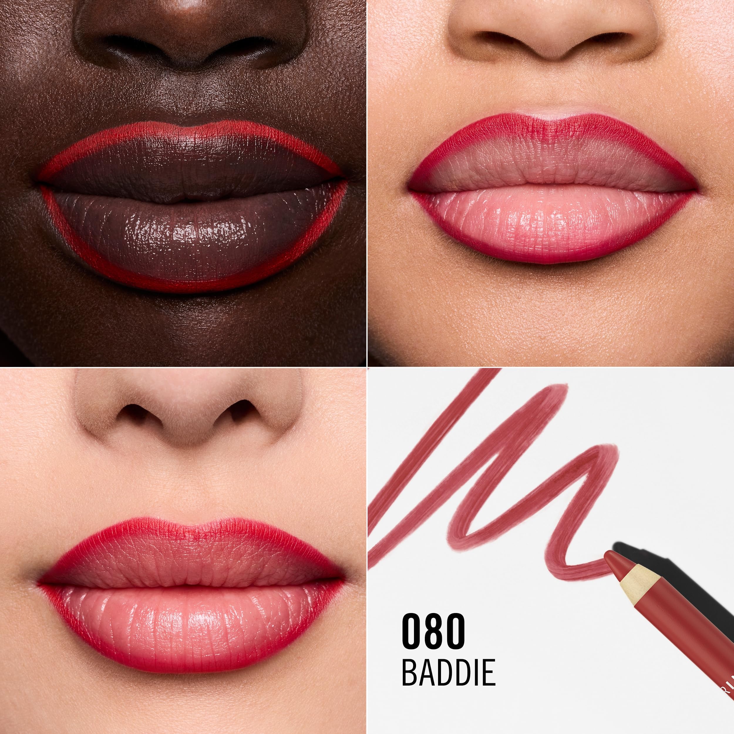 Rimmel OH MY PLUMP! Plumping Lip Liner, 080 Baddie, Fuller-Looking Lips, Highly Pigmented, Ultra-Creamy Formula - Image 2