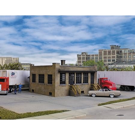 Walthers Cornerstone Fire Department Headquarters Kit – Model Train Building For HO Scale Layouts
