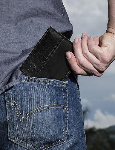 Miniatura 7 de Timberland Billetera híbrida de cuero para hombre, Negro -