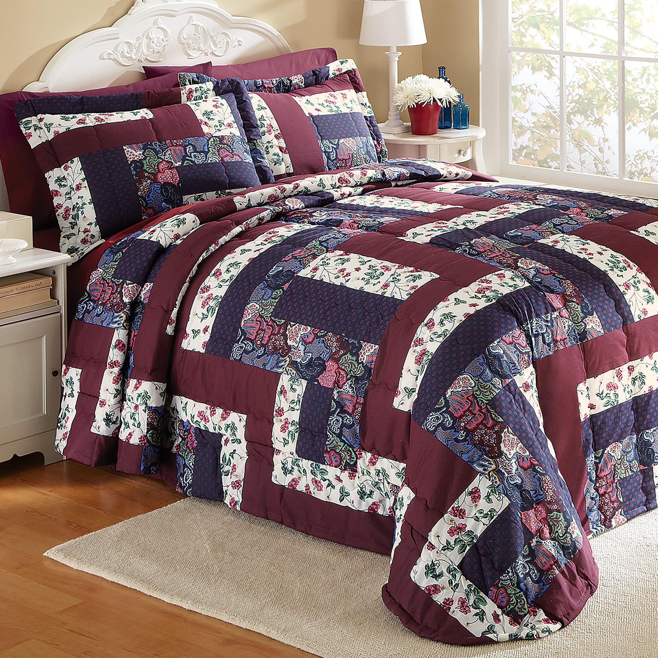 BLACK FOREST DECOR Timberland Plaid Bear Quilt - Full/Queen