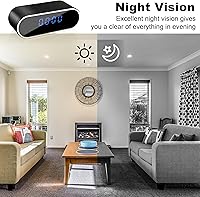 Vista 3 de NJINALW Cámara de reloj inteligente, WiFi HD 1080P Mini cámara inalámbrica con visión nocturna, detección de movimiento y visión remota, cámara