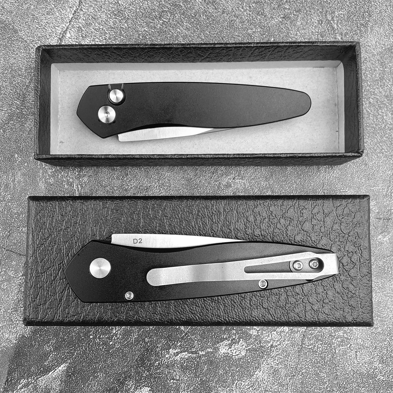 6.89 Inch Manual Open Outdoor Folding Knife, D2 Clip Point Blade Black T6-6061 Aviation Aluminum Handle With Pocket Clip, Hunting Survival Everyday Carry Knives