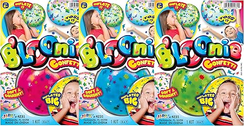 Miniatura 6 de JA-RU Globos inflables de confeti (1 bola de confeti) Burbuja rellena de purpurina de confeti transparente para niños y adultos. Juguete de verano